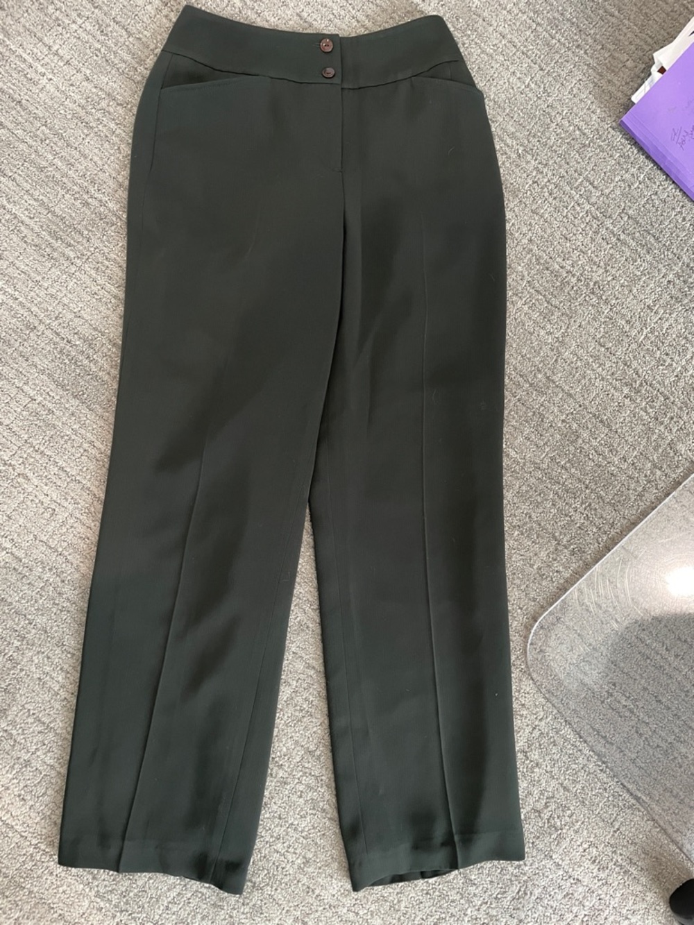 Harve Benard Black Straight-Leg Dress Pants
